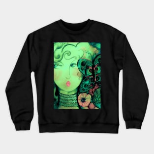 WOODLAND FAIRY ART DECO DOLLY GIRL Crewneck Sweatshirt